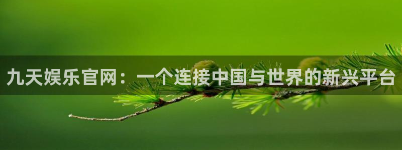 风暴娱乐官网：九天娱乐官网：一个连接中国与世界的新兴平台